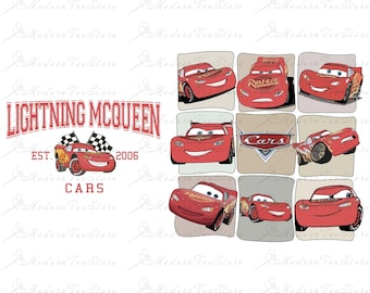 Retro Lightning McQueen Png, Cars Png, Cars McQueen Png, Think Fast Cars Png, Png Cars Sublimation Design, Digital File, Instant Download