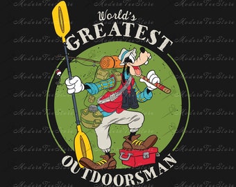 Retro Goofy Png, Fishing T-shirt Png, Goofy Movie Love Fishing World's Greatest Out Doorsman A Goofy Movie Father's Day, Camping T-shirt Png