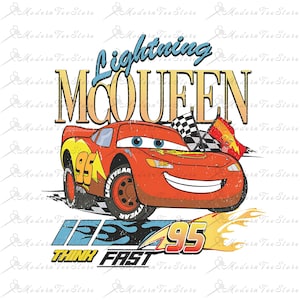 Retro Cars Png, Lightning McQueen Png, Think Fast Cars Png, Png Cars Sublimation Design, Only Png, Digital File, Instant Download