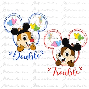 Chip and Dale Svg Png, Double Trouble Png Svg, Couple Matching Shirt Png, Chip and Dale Tshirt, Best Friend Png, Best Friend Gift