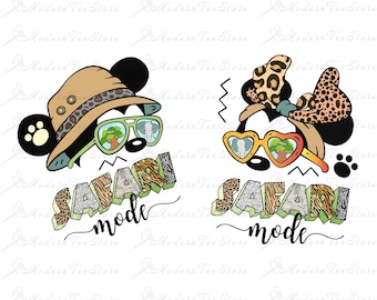 Paquete de imágenes PNG del reino animal, camiseta de vacaciones de safari, imágenes PNG de modo safari, leopardo, ratón y amigos, imágenes PNG de Let's Get Wild, diseño de sublimación