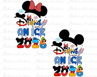 On Ice Png Bundle, Family Trip 2026 Png, Retro Mouse Head, Family Vacation Png, Magical Kingdom Png, Vacay Mode Png, Family Matching Shirt