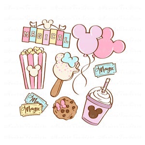 Magical Pastel Park Snacks PNG, Happiest Place On Earth Svg, Magical Castle Svg, Mouse Castle Png, Family Vacation, Magical Kingdom Svg