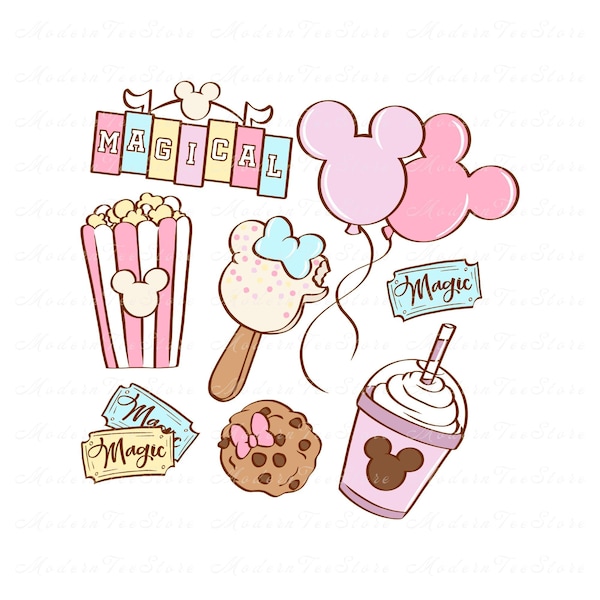 Magischer Pastellpark Snacks PNG, glücklichster Ort auf Erden svg, magisches Schloss svg, Mäuseschloss Png, Familienurlaub, magisches Königreich svg