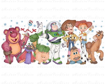 Watercolor Toy Story Characters PNG, Toy Story Family Vacation PNG, Family Matching Trip PNG, Vacay Mode Design