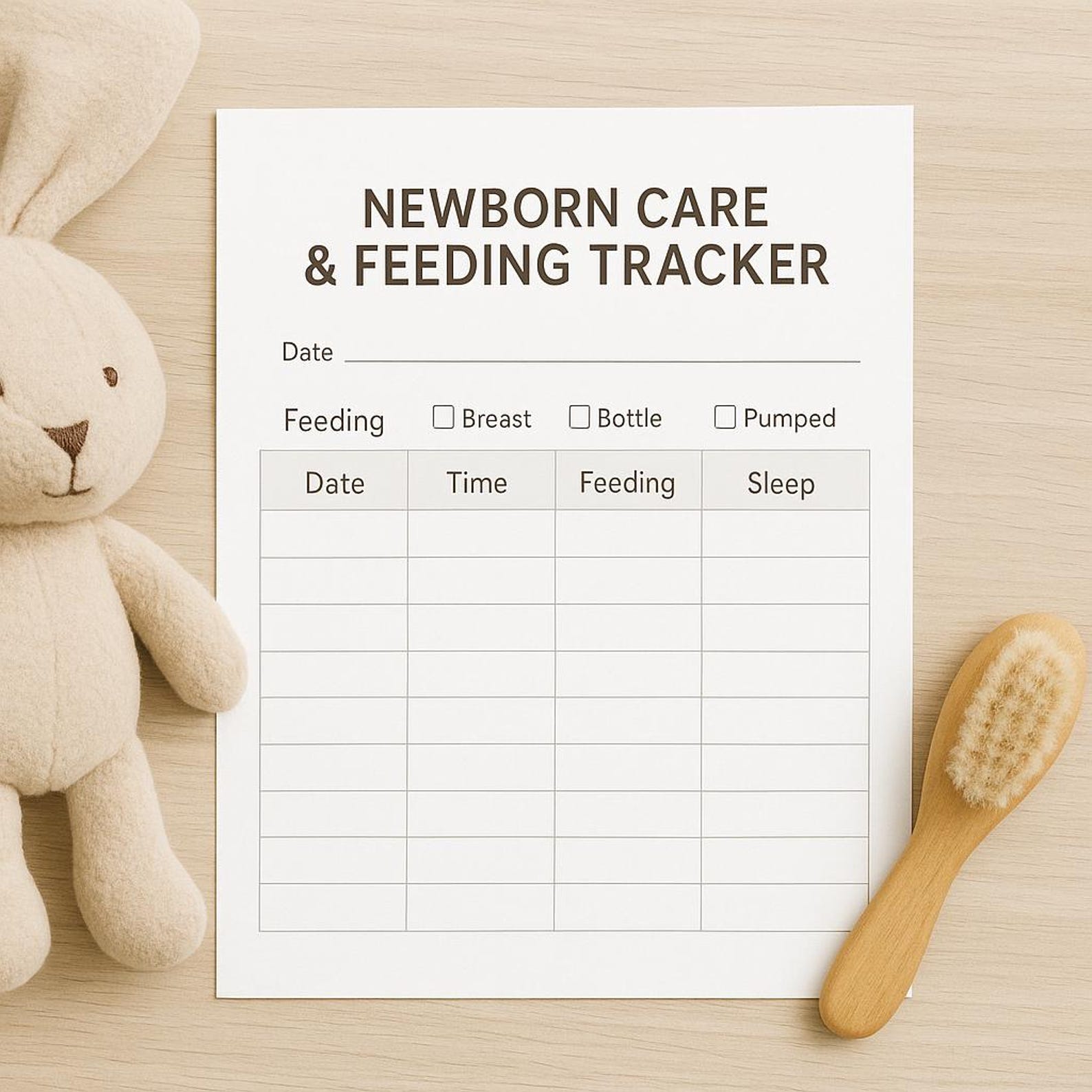 Newborn Care & Feeding Tracker – Baby Log Printable PDF | Track ...