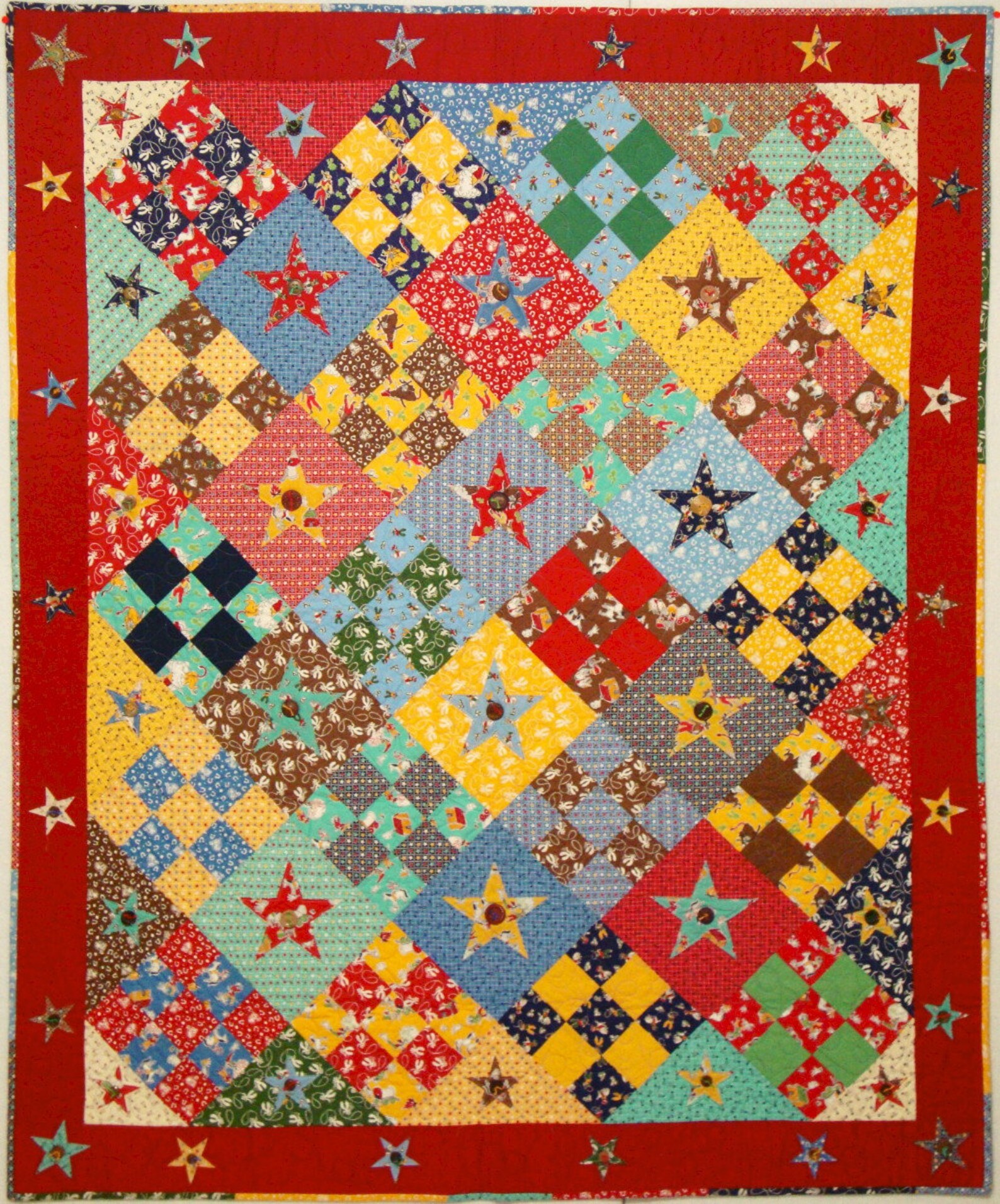 Tin Star or Buttons and Bows Quilt Pattern Great for Boys or Girls PDF