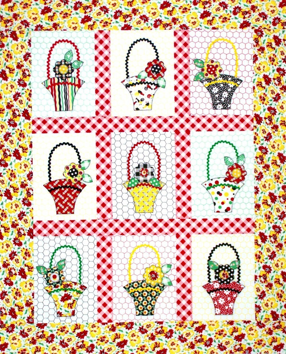 Baskets and Blooms Quilt Pattern Sweet Little Wallhanging Etsy