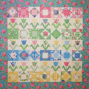 Tulip Garden Quilt Pattern - A Touch of Springtime - PDF Format