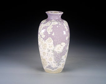 Porcelain Vase - Violet and White - Crystalline Glaze - Hand Made Pottery - FREE SHIPPING - #A-1-4222