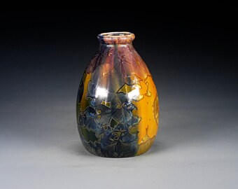 Ceramic Vase - Multicolored - Crystalline Glaze on High-Fired Porcelain - Hand Made Pottery - FREE SHIPPING - M-912