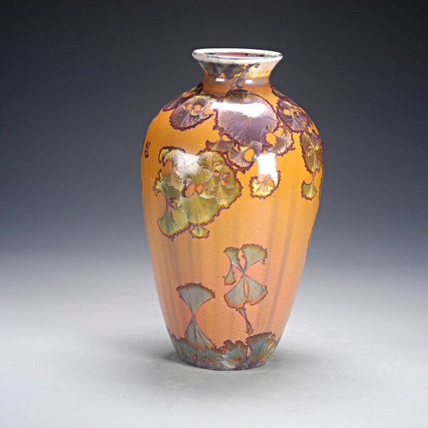 Porcelain Vase - Multicolors - Crystalline Glaze - Hand Made Pottery - FREE SHIPPING - #A-5861