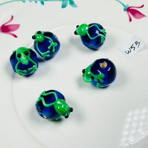 愛らしいランプワークのカエルビーズDIYクラフト（アソートカラー）