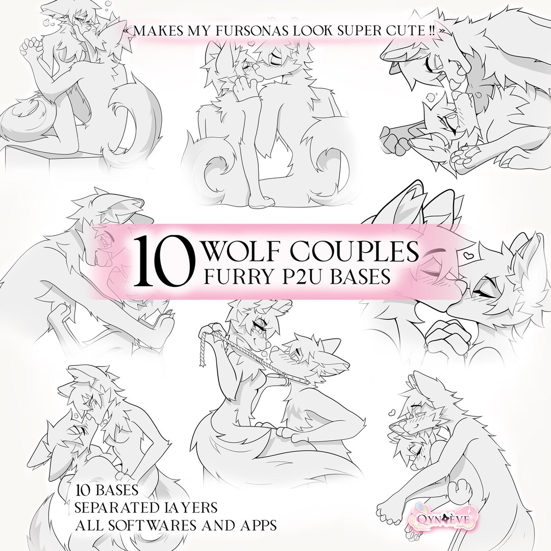 P2U Base PACK - 10 Wolf Couples ||| Ych Illustration Anthro Art God ...