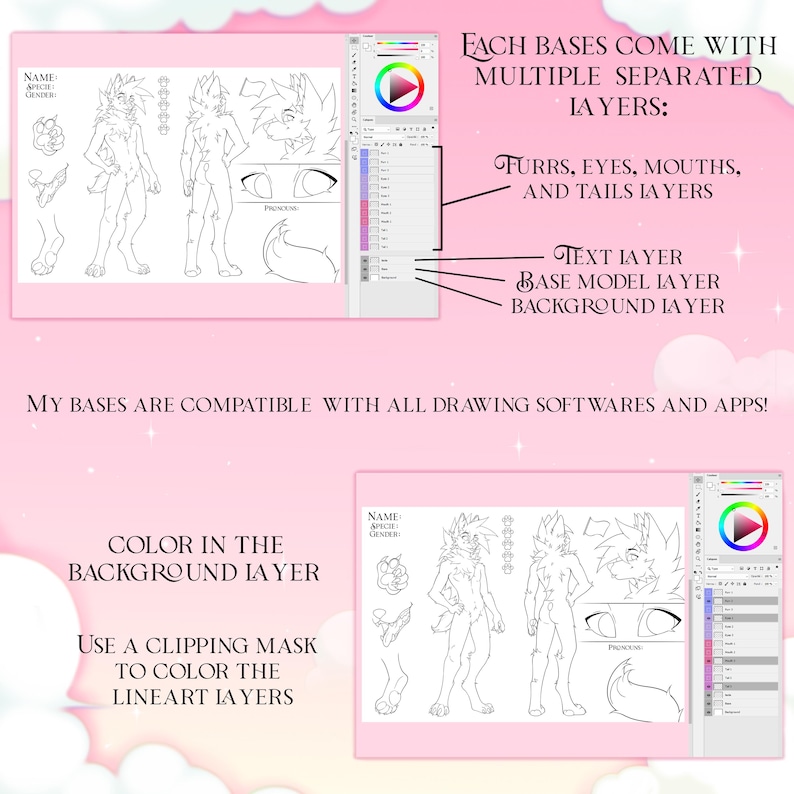 P2U Base - Canine Male Reference Sheet ||| Fursona Ref Ych Illustration ...