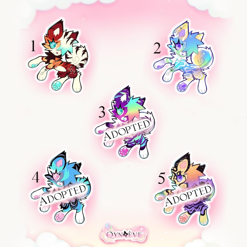 Adoptables - chibi critters ||| cheap furry adopt oc batch adopts anthro fursona cute adoptable illustration