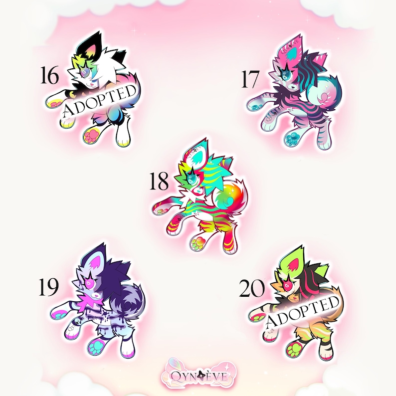 Adoptables - chibi critters ||| cheap furry adopt oc batch adopts anthro fursona cute adoptable illustration