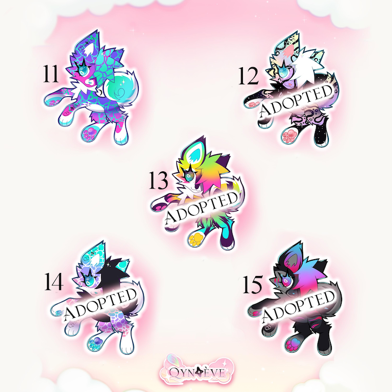 Adoptables - chibi critters ||| cheap furry adopt oc batch adopts anthro fursona cute adoptable illustration