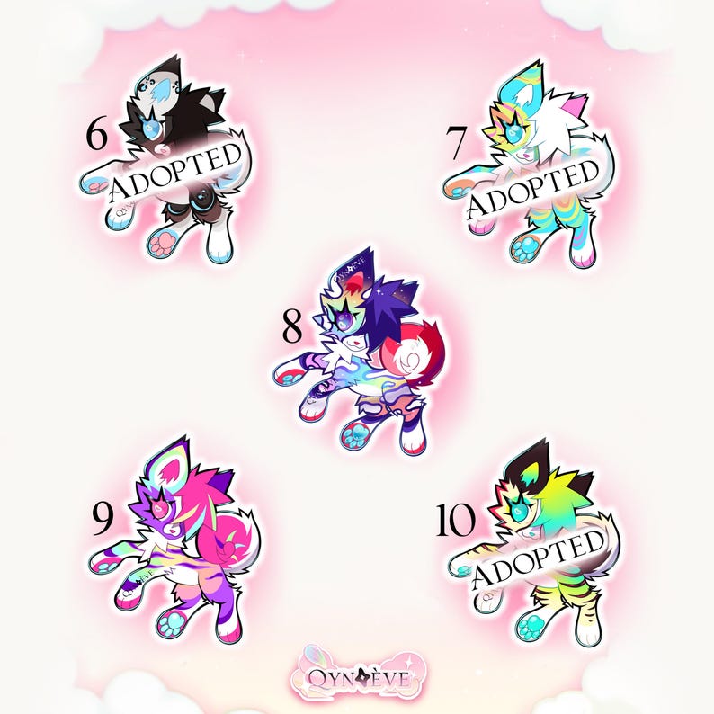 Adoptables - chibi critters ||| cheap furry adopt oc batch adopts anthro fursona cute adoptable illustration
