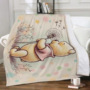 Fluffy Winnie the Pooh Girls Cuddly Blanket Children, Soft Baby Blanket Stroller Pooh Bear, Cuddly Blanket Children&#39;s Room, Gift Idea