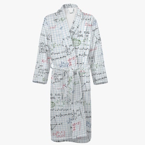 Albornoz de cuadros para mujer y hombre, divertido albornoz de matemáticas, albornoz de sauna para mujer, albornoz unisex de ecuaciones, regalo para profesores