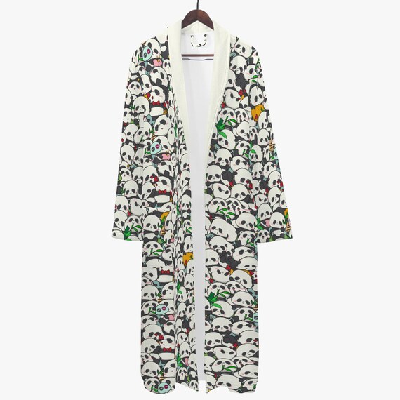 ladies panda dressing gown Goindgs Womens Winter Coral Velvet Hooded Robe Loungewear Cartoon Flannel  Dressing Gown Animal Pajamas Ladies Warm Nightgowns Panda Black-M