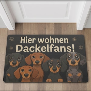 Doormat Dachshund fans, funny doormat with dachshunds, gift for dog lovers, dachshund front door decoration, dog motif entrance mat, welcome mat