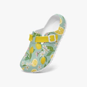 Women's Men's Children's Clogs Shoes with Lemon Design, Summer Sandals, Lemon Clogs Rubber, Slippers with Lemon Pattern, Gift for Her