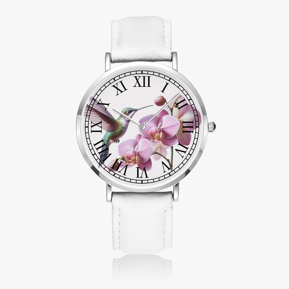 Hummingbird Motif Watch, Bird Watch With Orchids, Ladies  display picture 2