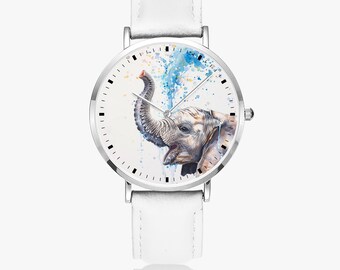 Elephant Watch for Women – Animal Watch With Watercolor  display picture 1