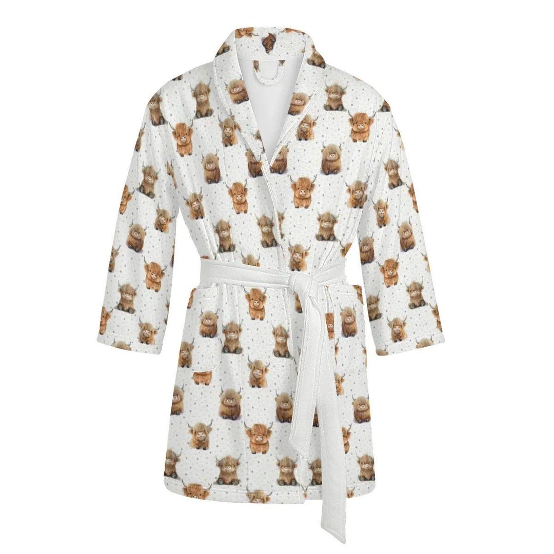 Funny Bathrobe Highland Cow Motif – Dressing Gown Men Women – Summer ...