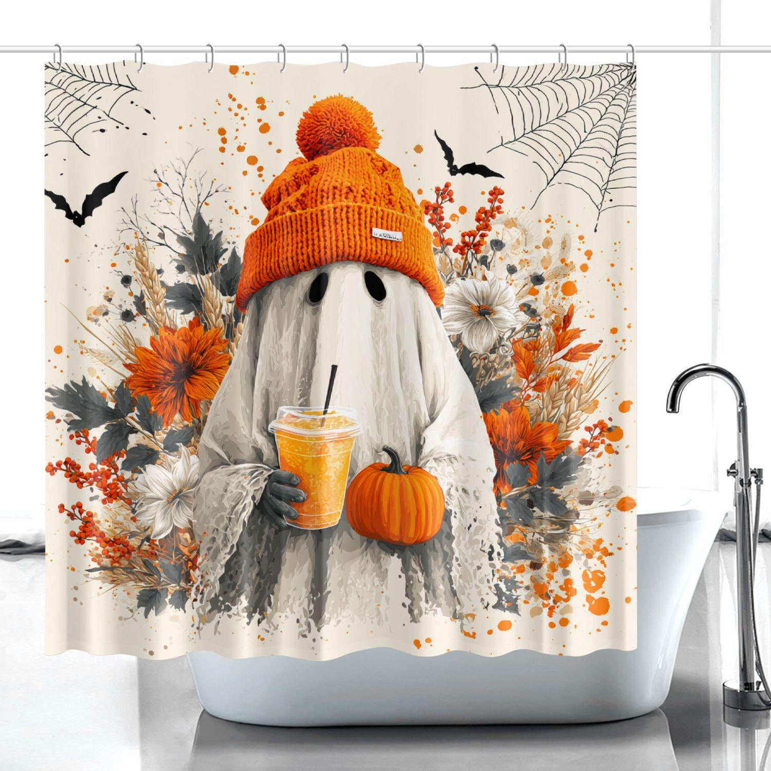 Rustic Farmhouse Halloween Spooky Ghost Halloween Shower Curtain - Cute ...