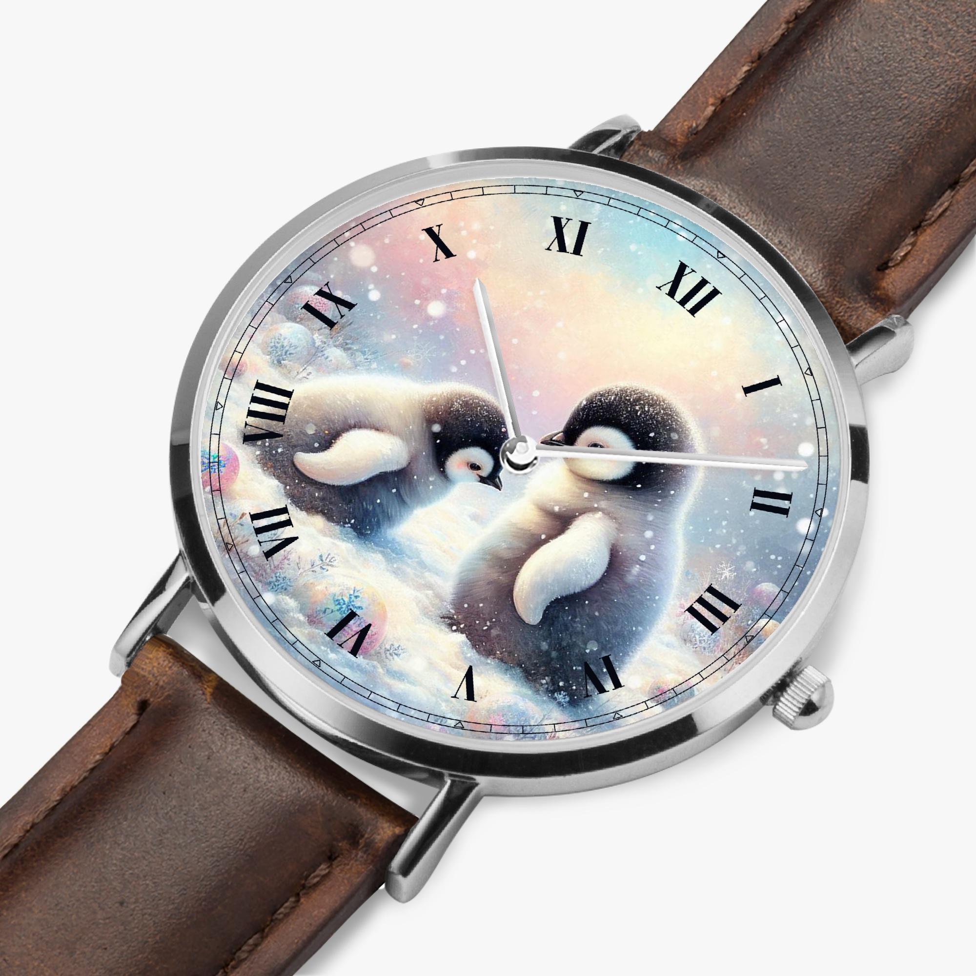 Taport Orologio Al Quarzo Con Gattini – Quadrante 3,5 Cm, Cinturino Pelle Nera (con Batteria Di Ricambio)