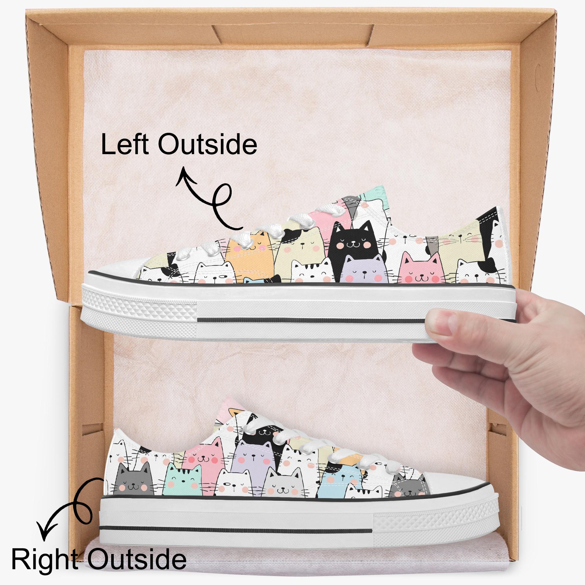 Sneakers Donna Con Design Gatto E Cuori – Leggere, Rosa E Marrone – Scarpe Casual E Comode - 4