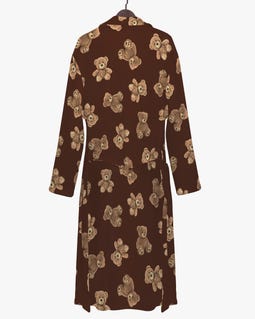 brown fluffy dressing gown Women's and Men's Teddy Bear Bathrobe, Teddy Design Gown, Sauna Women's Bathrobe, Bear Pattern Robe, Men's Bathrobe tie Materials and care minimalist elegant maxi dress Has the Basic Black Size:34HH