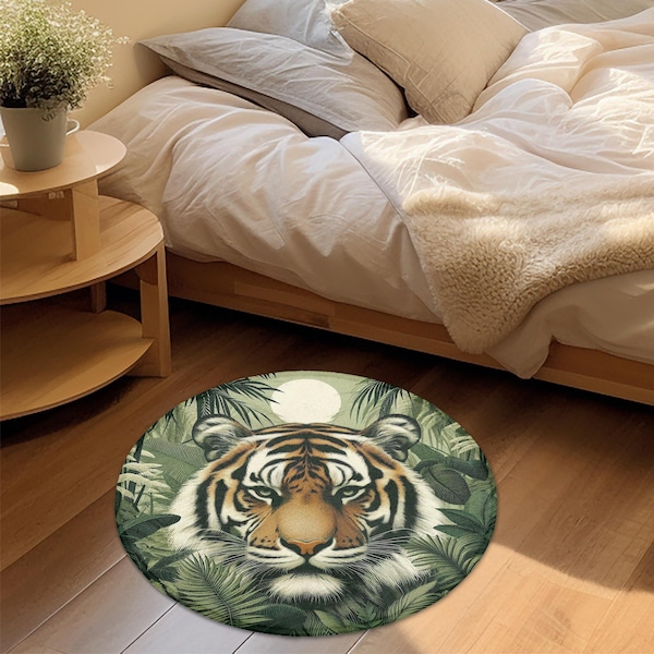 Green Rug Retro Green Tiger Rug - Etsy UK