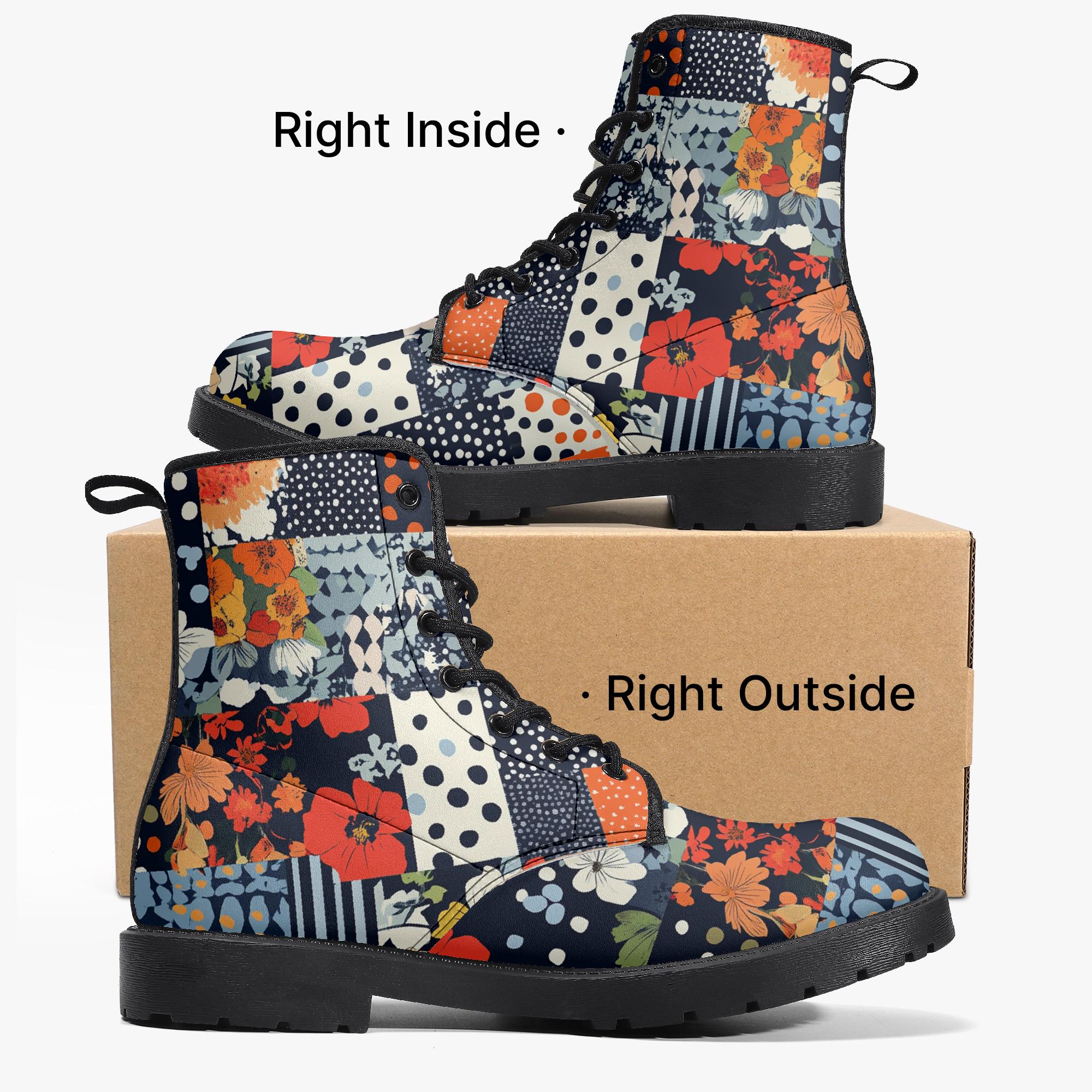 Vintage colorful handpainted lace up chukka boot desert scene patchwork high top Cool Colorful Cowboy Boots W/ Hand Painted Designs W  main image 4