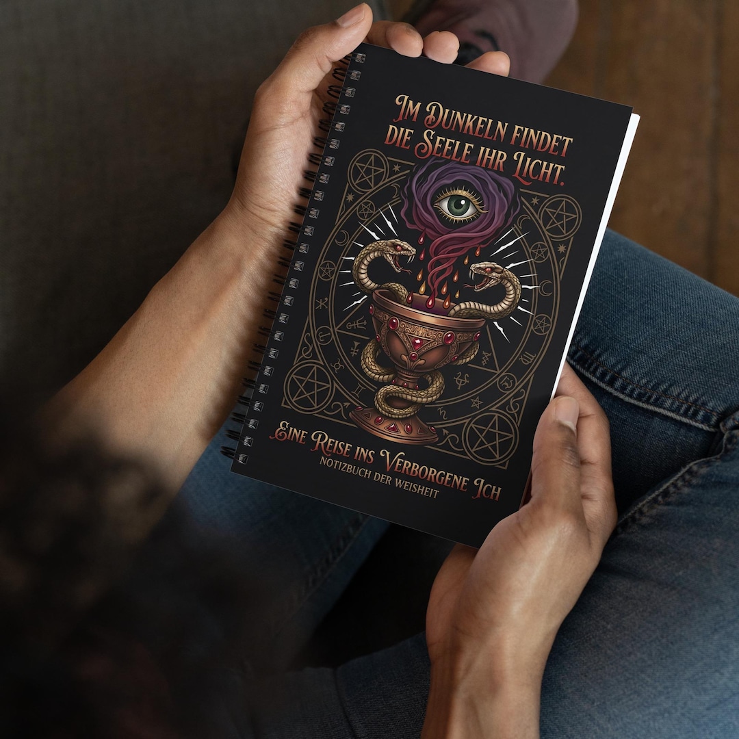 Cryptic Notebook Mystical Witch's Notebook Spiral Journal – Occult Snake Chalice Design ...