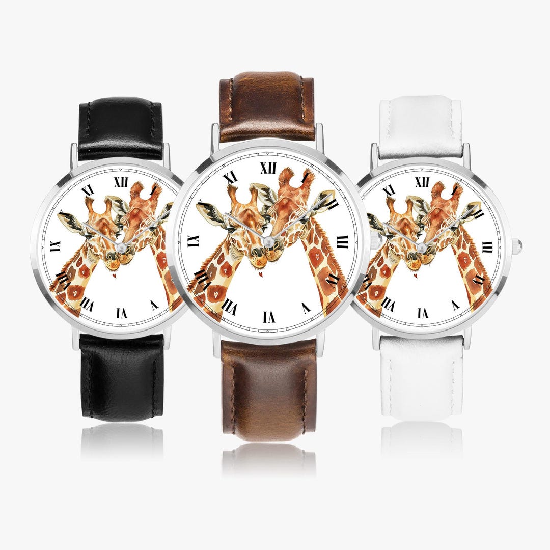 Giraffe Watch Women – Animal Motif Watch With Leather Strap – Gift Idea ...