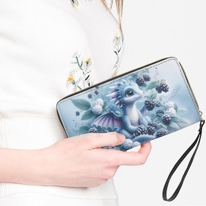 Cartera Sweet Dragon - Monedero en mora azul - Cartera imaginativa para mujeres y niñas, accesorio colorido Sweet Dragon