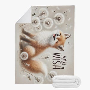 Beige Cuddly Blanket Baby Blanket Fox Fluffy Blanket Children Soft Forest Animal Blanket Nursery Stroller Sofa Gift Babies Girls