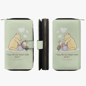Cartera de Winnie the Pooh – “Llenas mi corazón de amor” – Cartera para mujer – Regalo nostálgico para novia, hija o fan