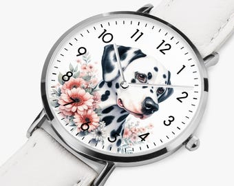 Chic Dalmatian dog motif children's watch & women's watch | Dog portrait wristwatch | Watch with dog design | Perfect gift for dog lovers