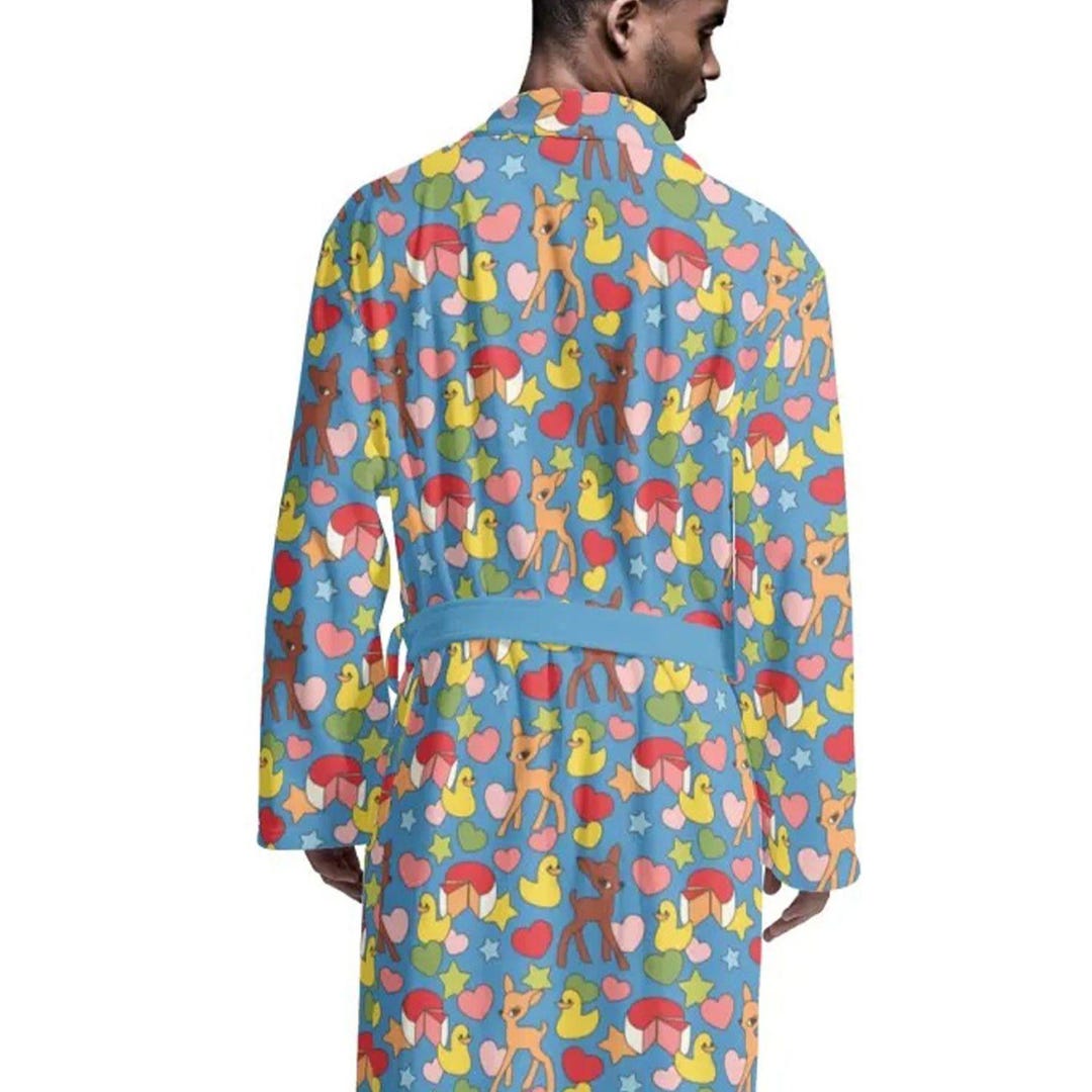 Funny Man Robe Funny Unisex Bathrobe With Retro Pattern – Rubber Duck Design | Men's ...