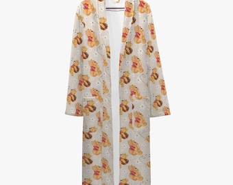 Cozy Winnie the Pooh bathrobe * Women's and men's dressing gown * Fluffy housecoat with belt * Sleep & loungewear gift