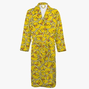 Albornoz de pato divertido para mujer y hombre, con diseño de pato de goma, amarillo, para hombre