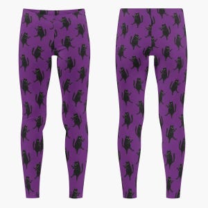 面白い子供用レギンス ハロウィン 猫モチーフ 紫 ストレッチパンツ 黒猫柄 快適 コスチューム ギフト 女の子 男の子