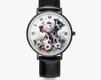 Dalmatian teenager watch | Girls' watch with dog design | Women's watch with leather strap | Cute dog motif watch | Gift for women
