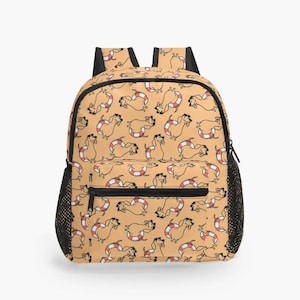 Dackel Print Kinder-Schwimmrucksack mit Hundemotiv – Badetasche für Jungen & Mädchen – Sommer Rucksack mit Schwimmring-Design, Schwimmtasche