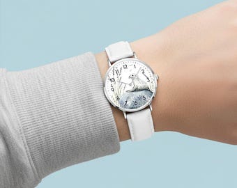 Wristwatch with seal motif, children's watch animal motif seal, girls' watch nautical design, sea animals ladies' watch North Sea, gift for women